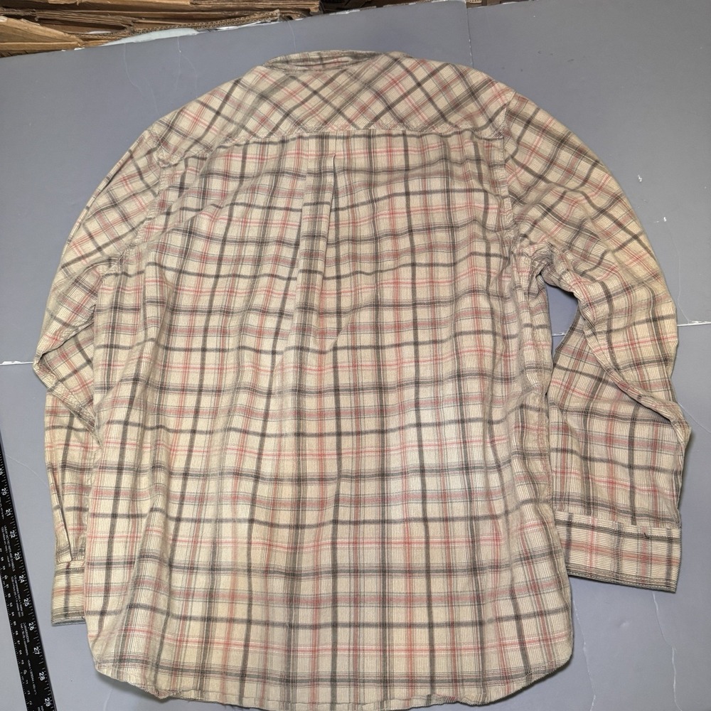 Carbon 2 Cobalt Full Zip Shirt Jacket Mens L Beige Corduroy Stripes Cotton Work - Picture 9 of 12